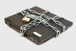 Laptop Secured By Chains