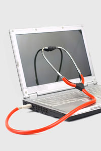 Computer with Stethoscope